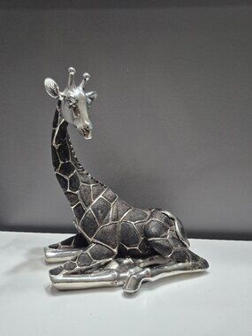 Silver Sitting Giraffe